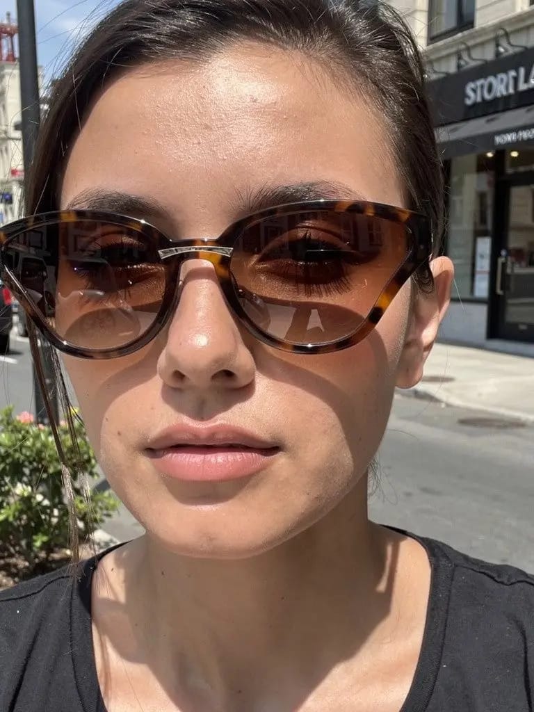 Customer photo review of Prada Sunglasses PR22VS 2AU6S1 Brown Havana Cat Eye Gradient Women 68mm