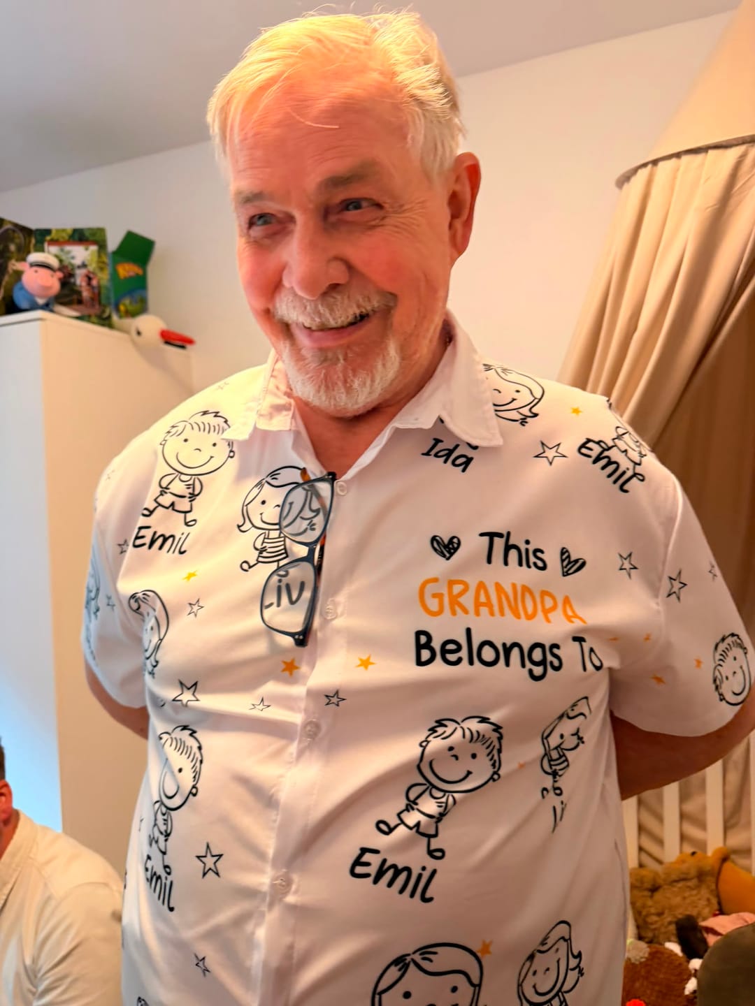 Customer photo review of Personalized Hawaiian Shirt- This Grandpa Belongs To Doodle