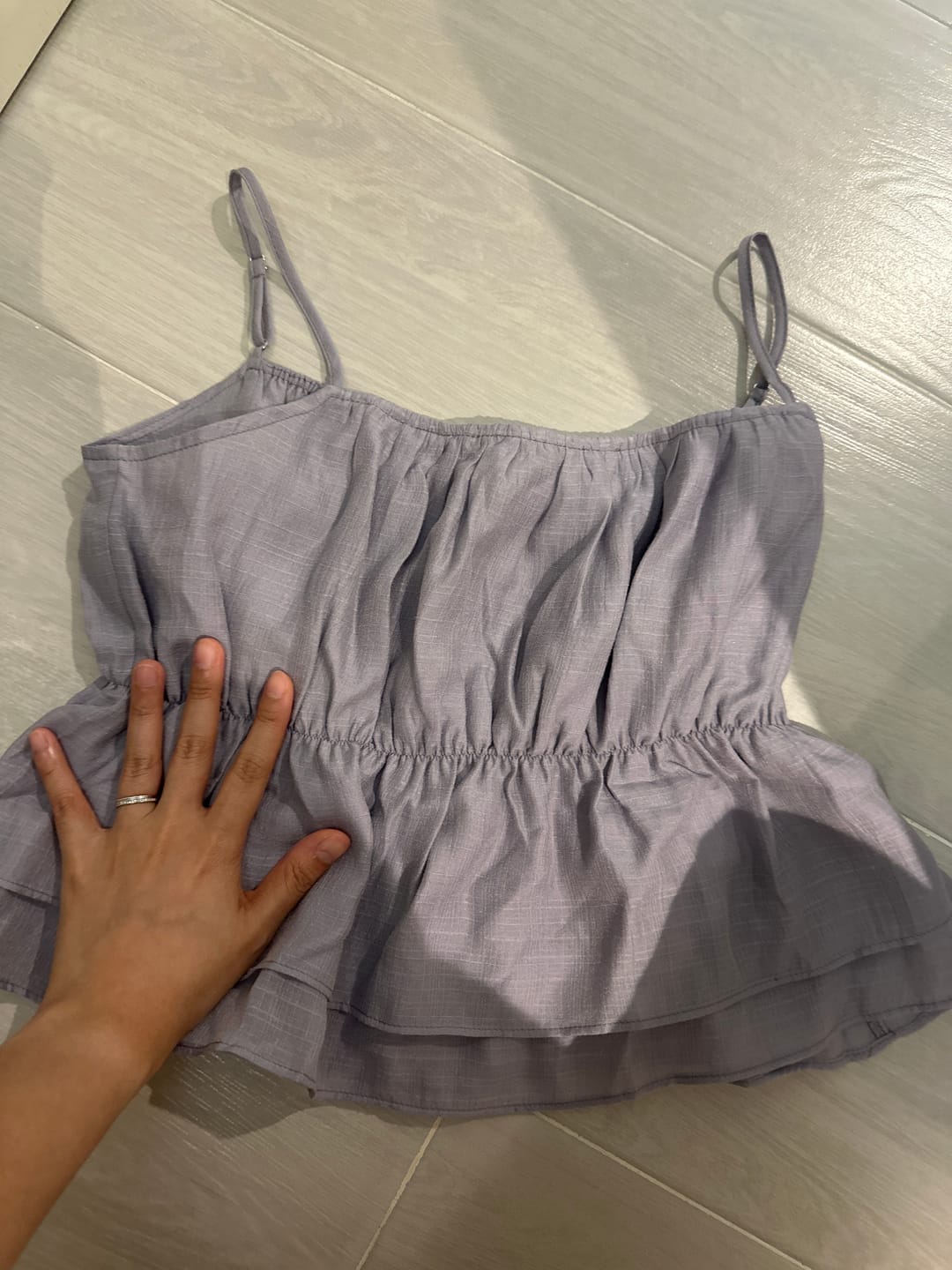 Customer photo review of Double Layer Sheer Cami Top
