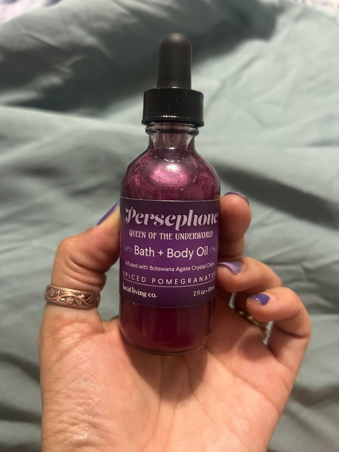 Customer photo review of Persephone Bath & Body Oil