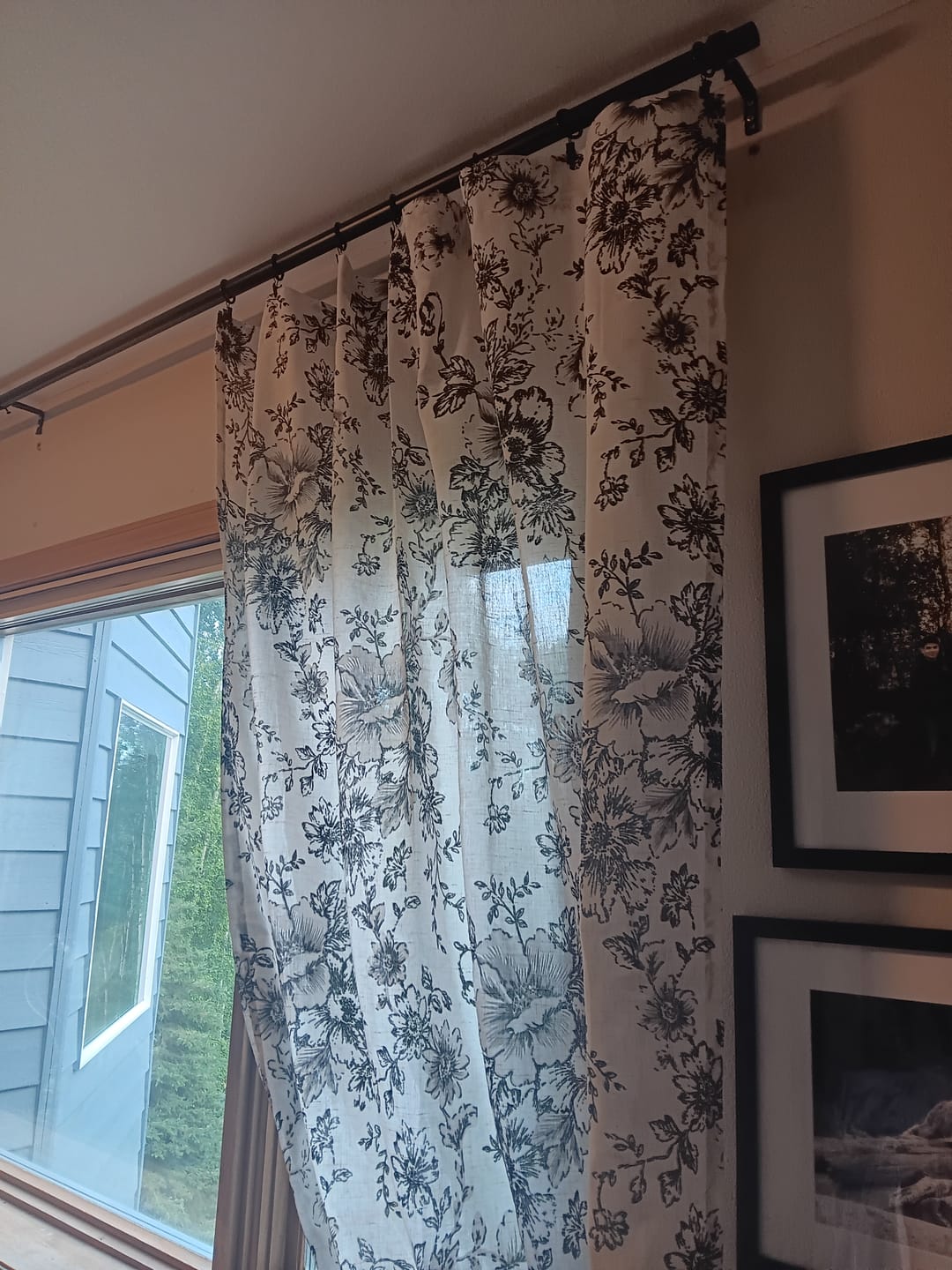 Customer photo review of Peony Print Linen Blend 3-in-1 Curtains