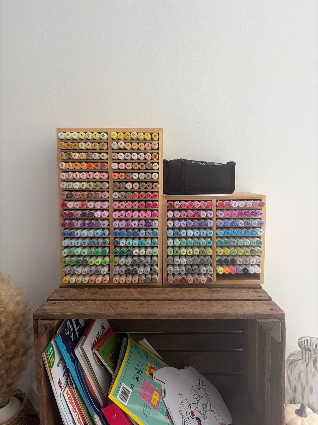 Customer photo review of Ohuhu Bamboo Marker Organizer