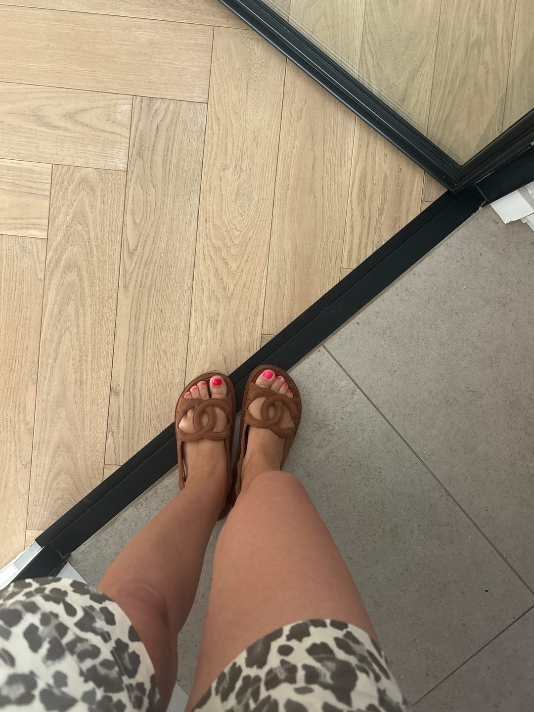 Customer photo review of Chanel 2026 Double C Sandal Suede Lambskin