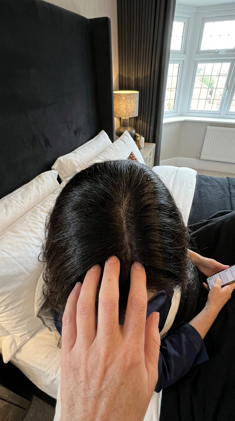 Customer photo review of Pearwood Color Renewing Shampoo