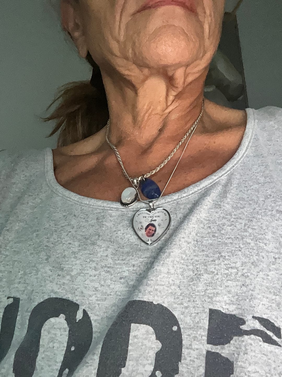 Customer photo review of Custom Photo Memorial Necklace/Keychain "I Will Carry You With Me” - N001