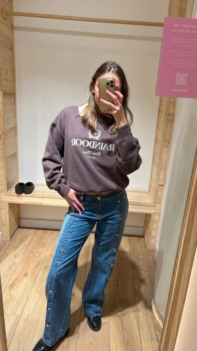 Customer photo review of Pantalón Botones Frontales Blue