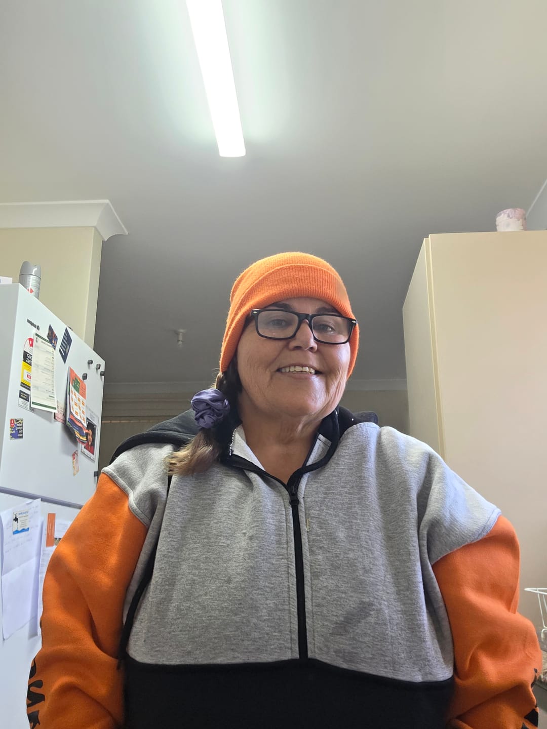 Customer photo review of Orange, Grey & Black | Half Zip Long Tail Hoody