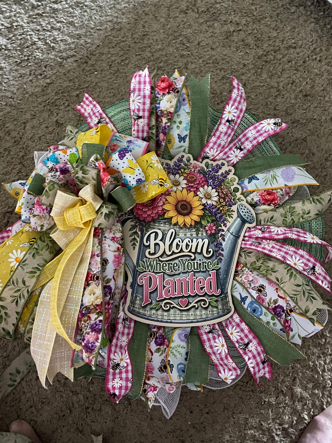 Customer photo review of Bloom Where Youre Planted, PS-W-0054, 12in Sign For Wreath, Wood Wreath Sign