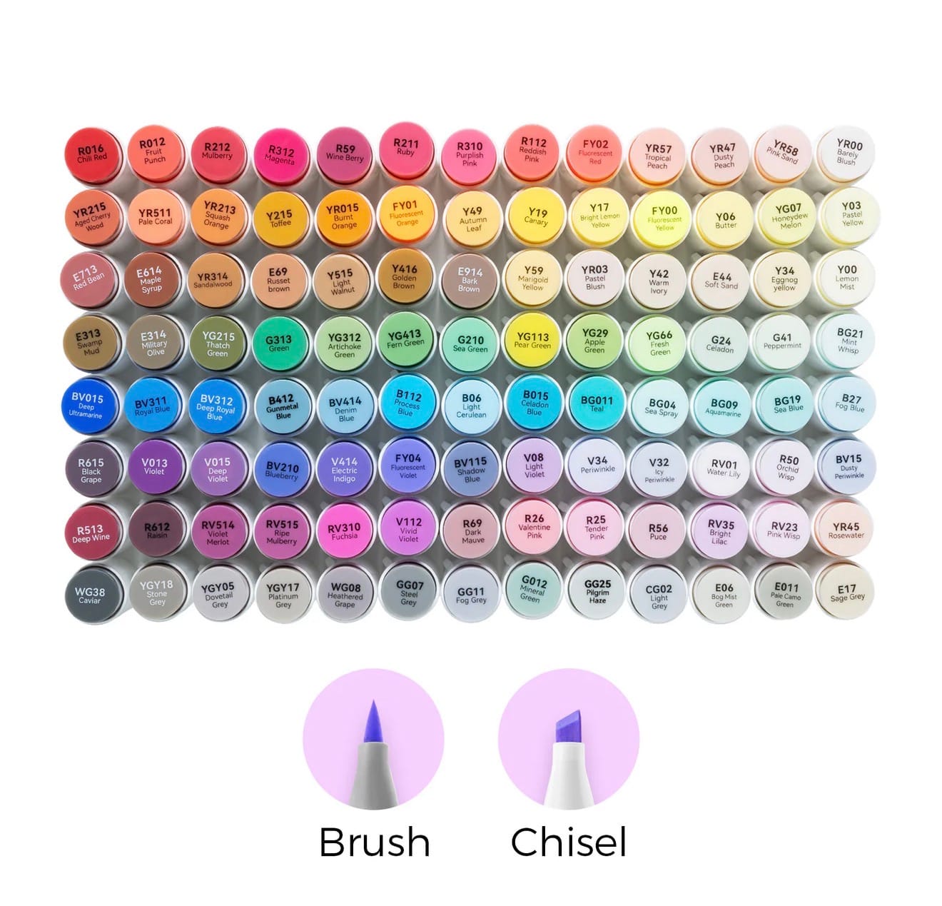 Customer photo review of Ohuhu Honolulu 104 Colors Dual Tips Alcohol Art Markers (New Color Codes)