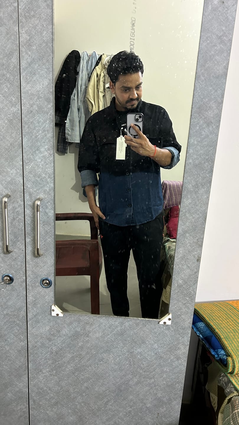 Customer photo review of Black Ombre Denim Shirt