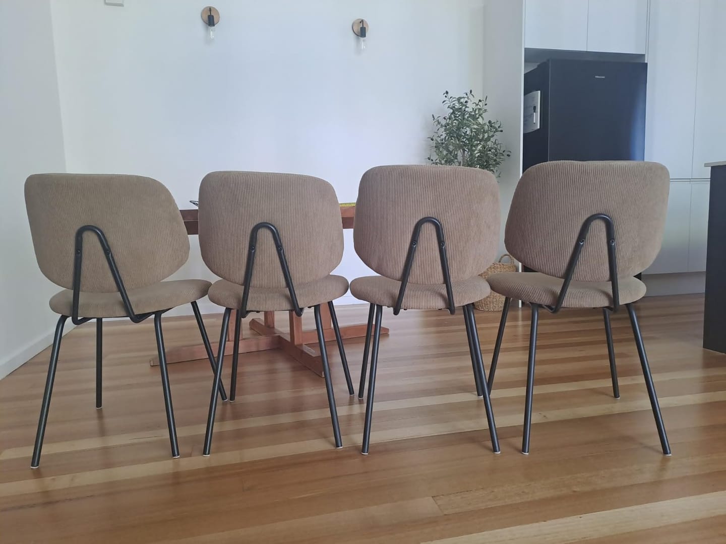 Customer photo review of 4x Dining Chairs Padded Seat Khaki
