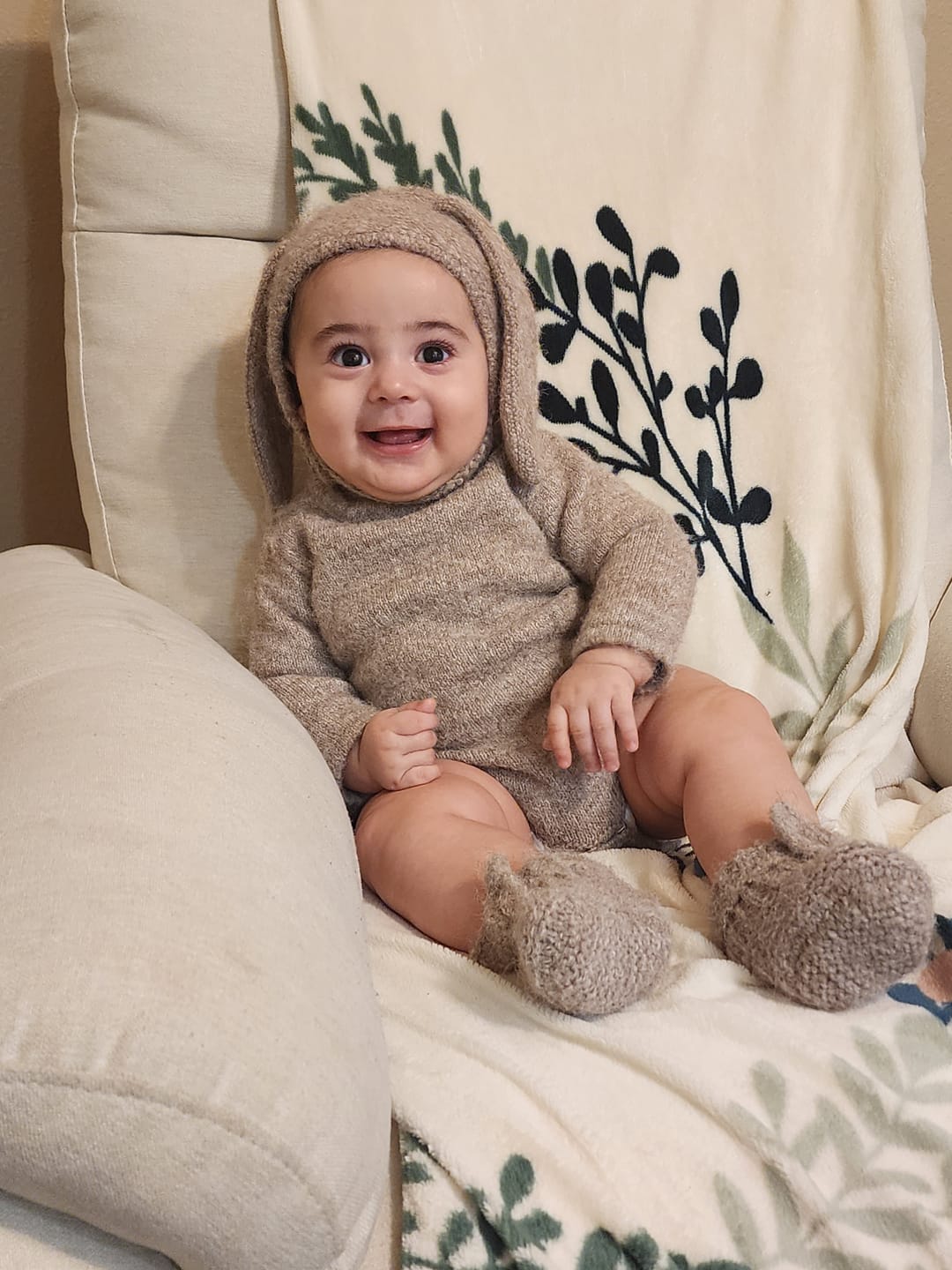 Customer photo review of Luna + Luca Cozy Bunny Romper