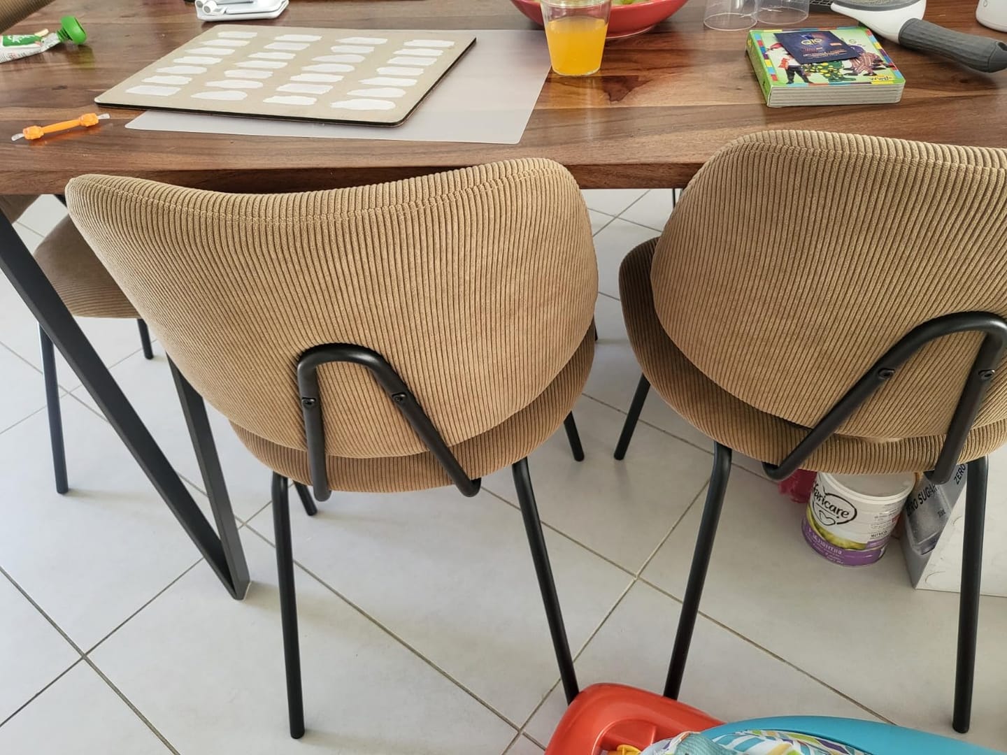 Customer photo review of 4x Dining Chairs Padded Seat Khaki