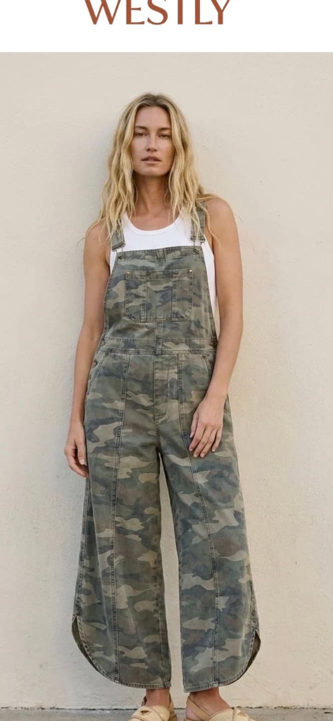Customer photo review of Chloe Tulip Washed Camo Relaxed Fit Overalls