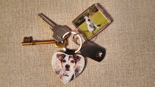 Customer photo review of Watercolor Realistic Portrait - Personalised Keychain
