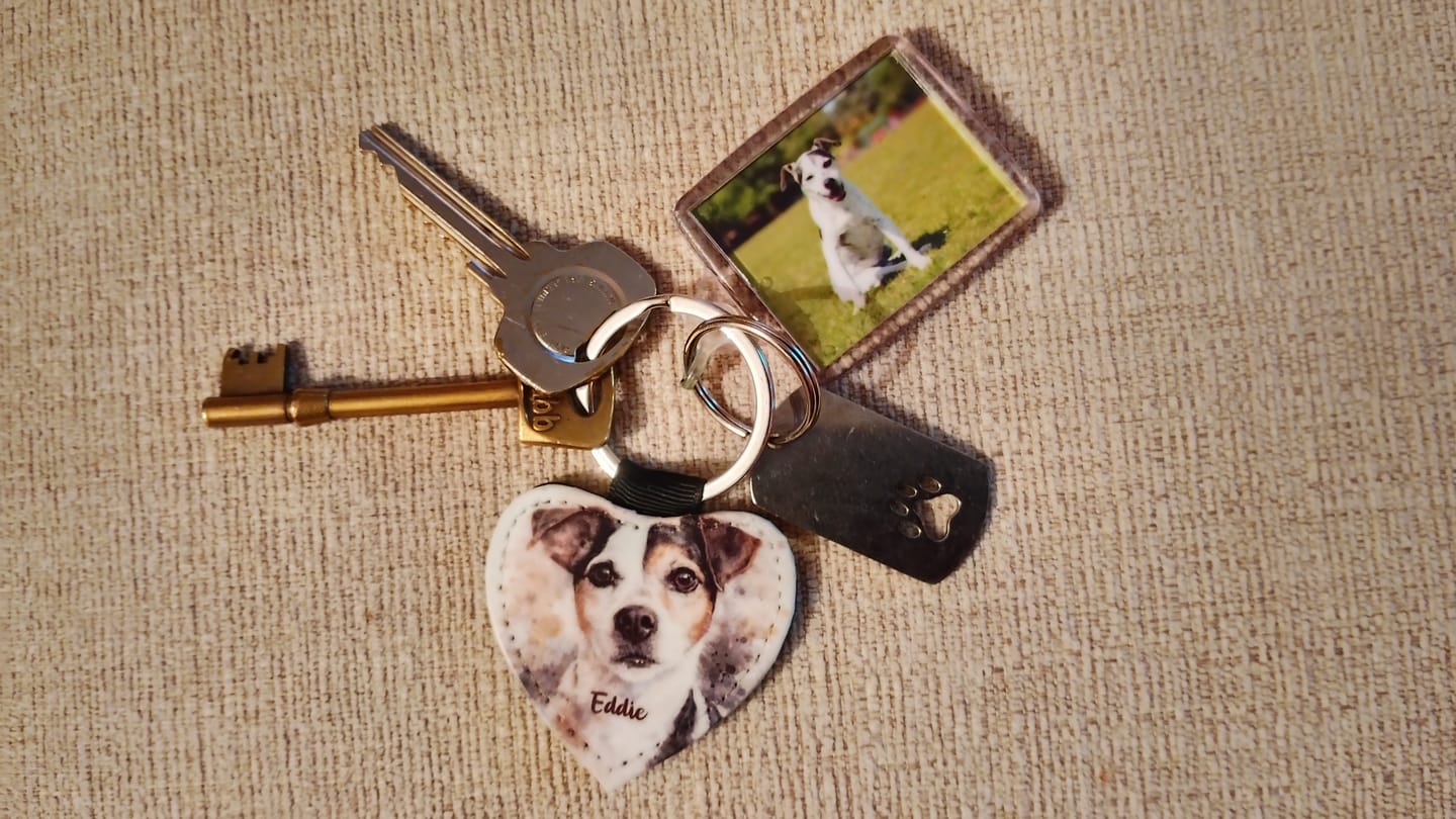 Customer photo review of Watercolor Realistic Portrait - Personalised Keychain