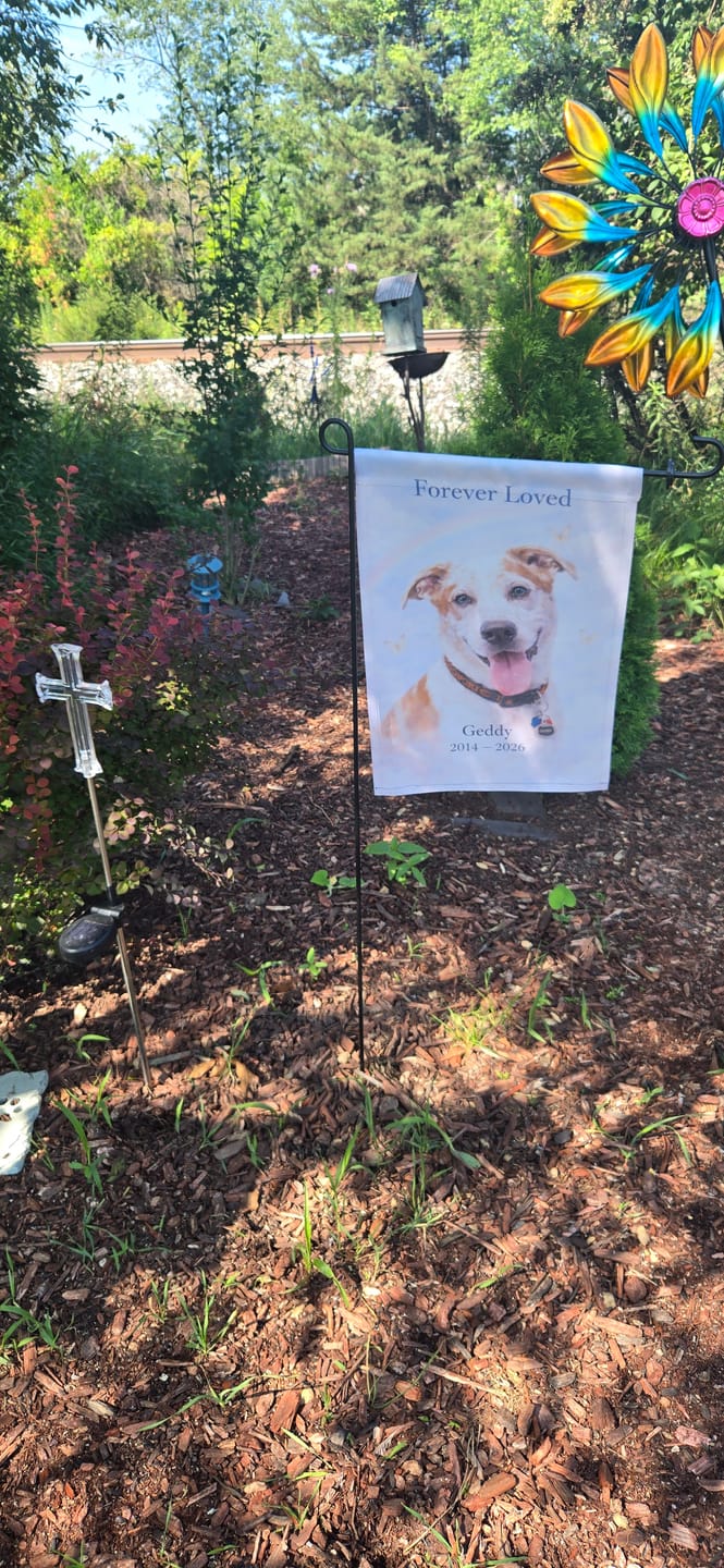 Customer photo review of Forever Loved - Personalized Garden Flag