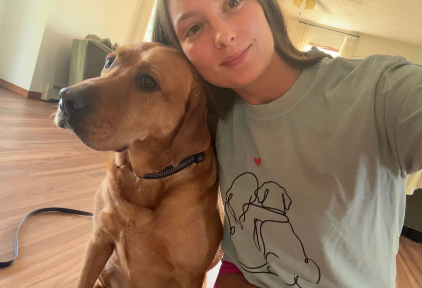 Customer photo review of Labrador and Girl Love Premium Tee