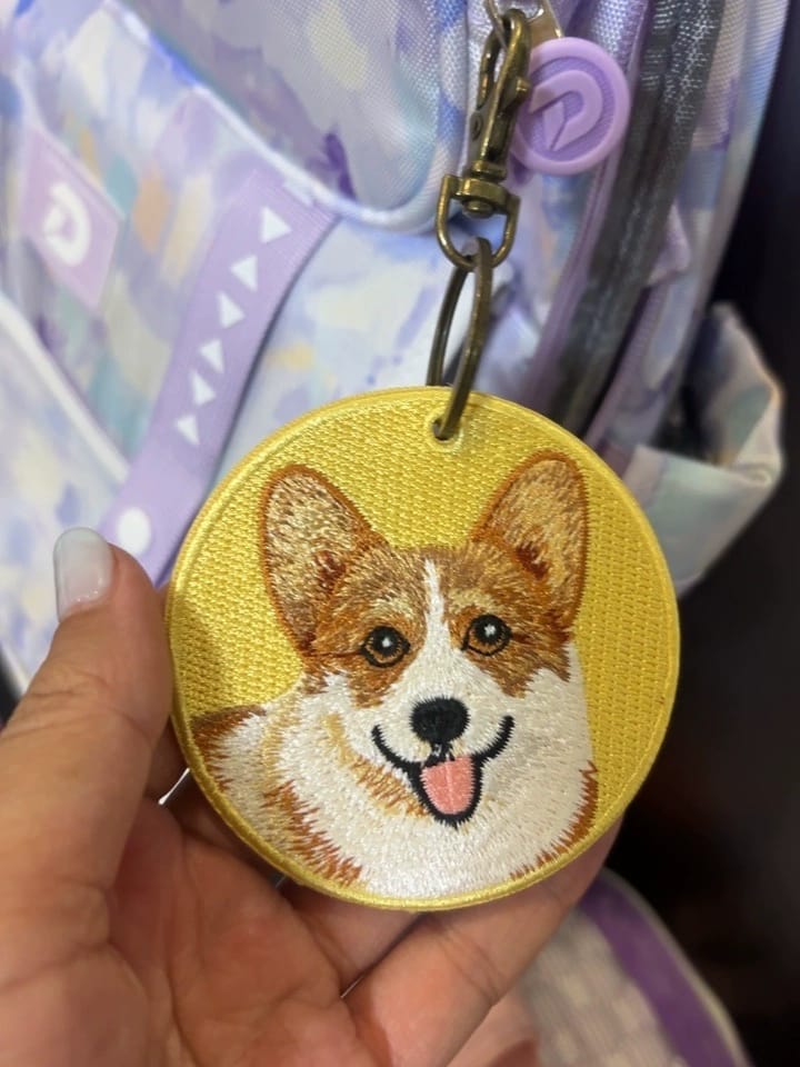 Customer photo review of Customized embroidered pet tags