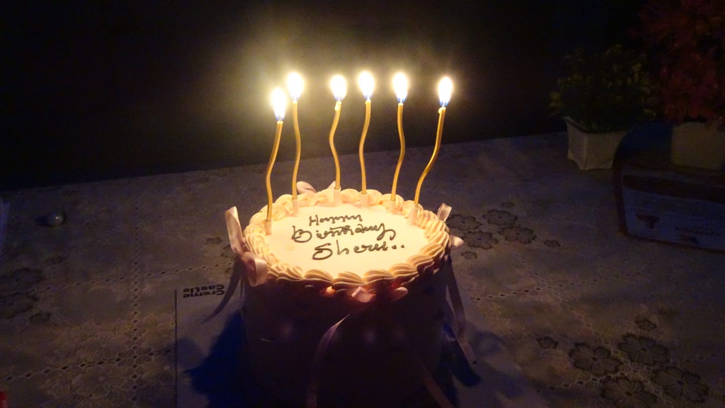 Customer photo review of Peach Ribbon Cake