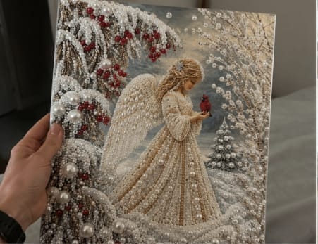 Customer photo review of Personalized 3D Pearl Art DIY Kit - For Home - Holiday Canvas
