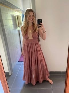 Customer photo review of Amara Bohemian Maxi Dress Sandstone