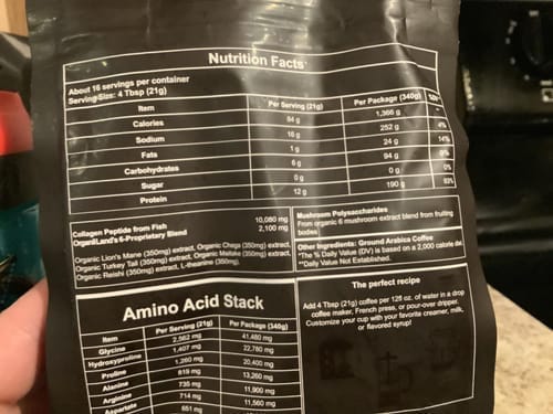 Customer photo review of Protein Mushroom Coffee