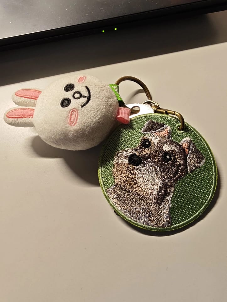 Customer photo review of Customized embroidered pet tags