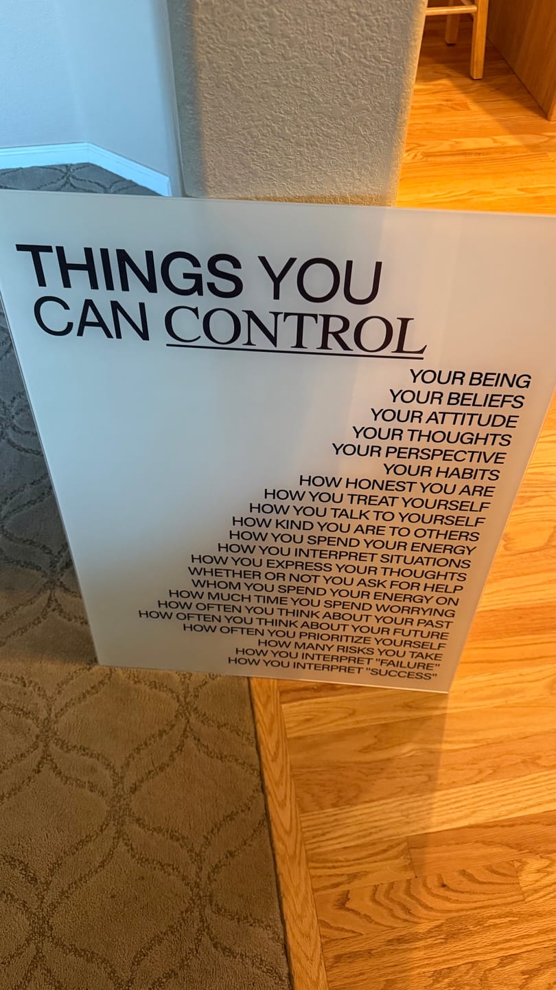 Customer photo review of Things You Can Control