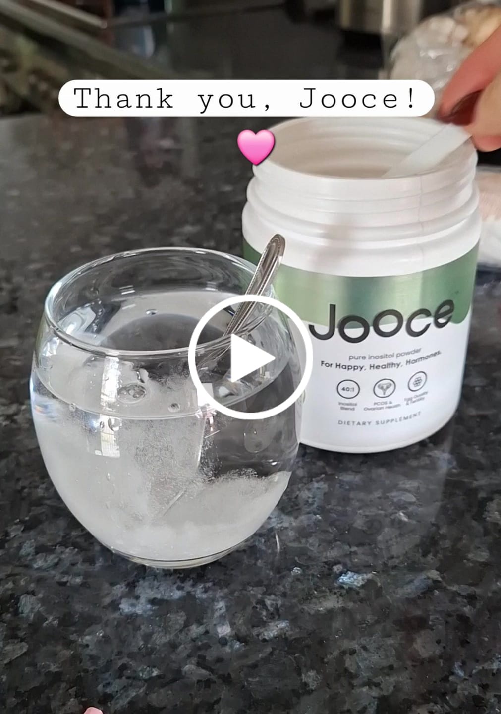 Customer video review of JOOCE Pure Inositol Powder (70 Servings)