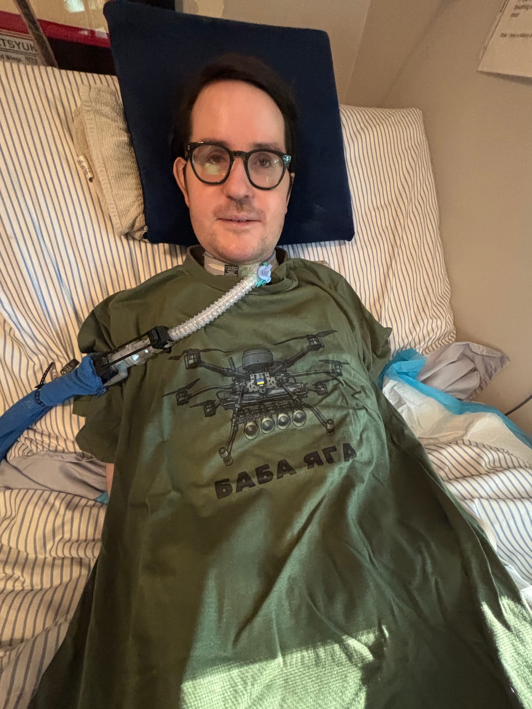 Customer photo review of Baba Yaga Ukrainian Drone T-Shirt