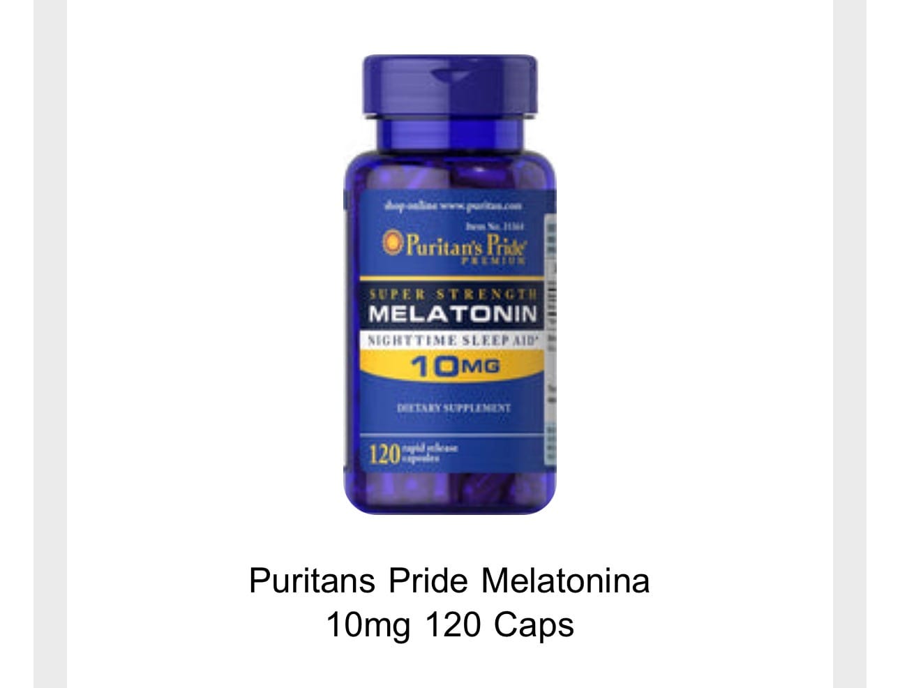 Customer photo review of Puritans Pride Melatonina 10mg 120 Caps