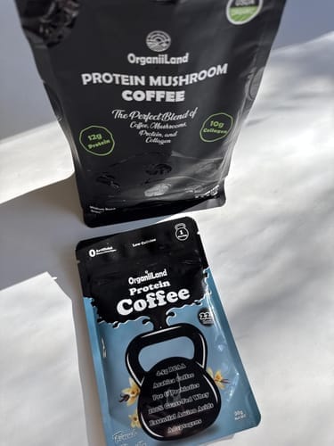 Customer photo review of Protein Mushroom Coffee