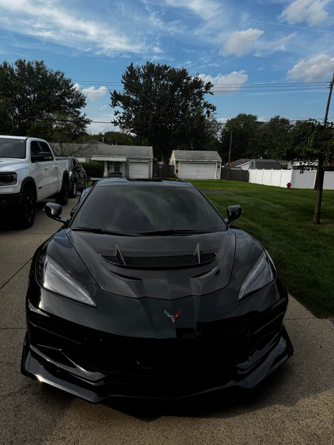 Customer photo review of 2020-2026 Corvette C8 Type-ZR1 Double Sided Carbon Fiber 2pc Hood For Stingray/Z06/E-Ray