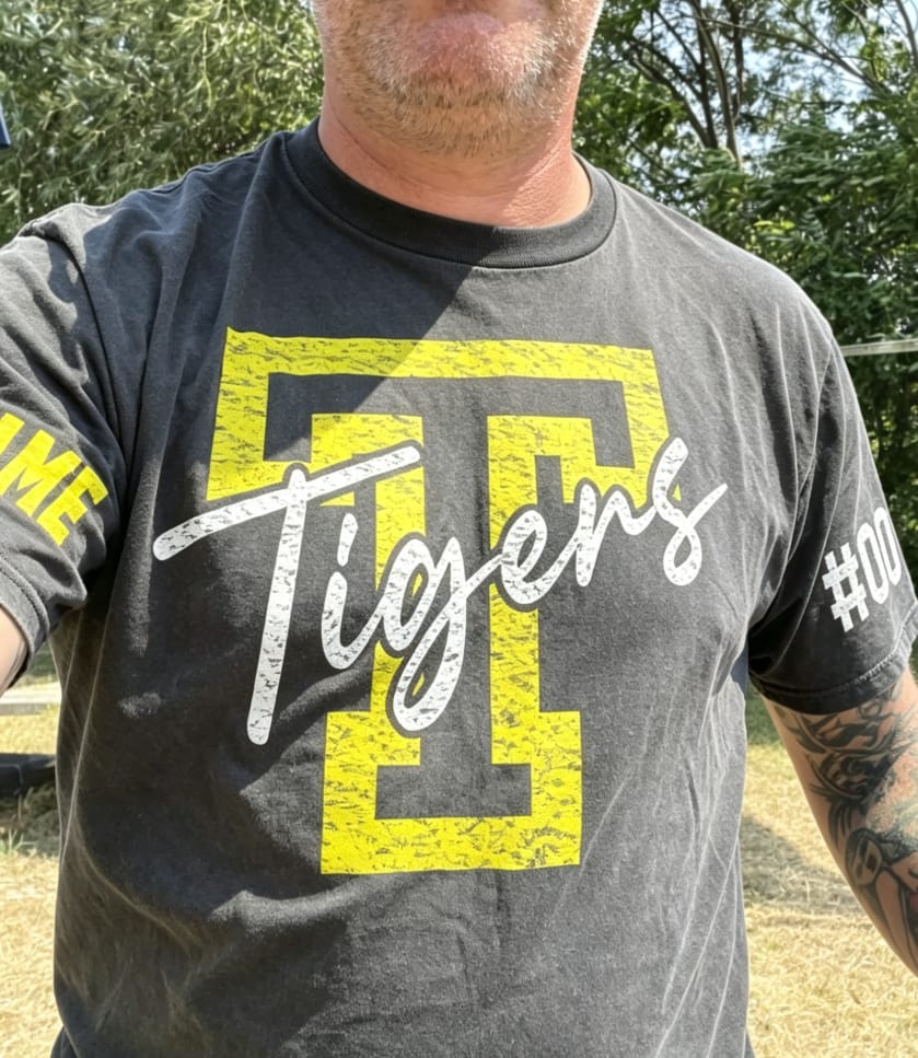 Customer photo review of Custom Spirit Shirt – Personalized Team Name & Number Tee | Game Day Wear