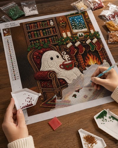 Customer photo review of Personalized 3D Pearl Art DIY Kit - For Home - Holiday Canvas