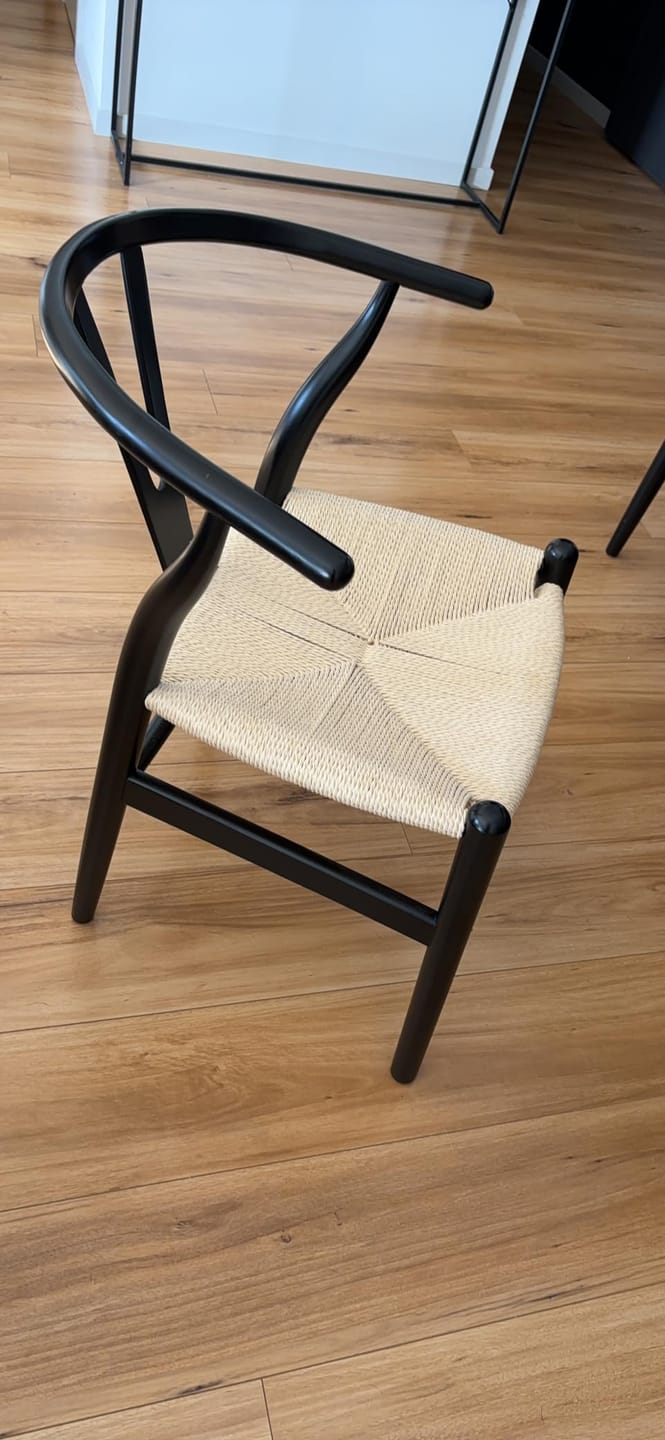 Customer photo review of Oak Wishbone Chair x 2