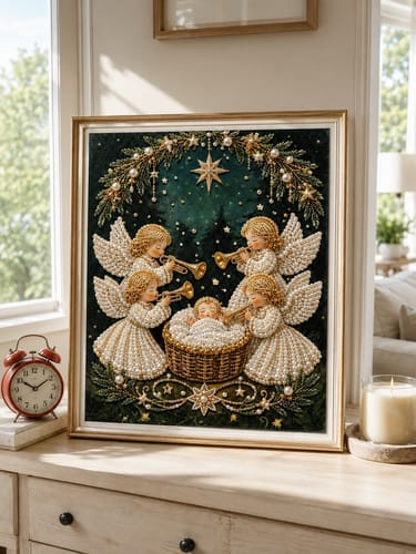 Customer photo review of Personalized 3D Pearl Art DIY Kit - For Home - Holiday Canvas