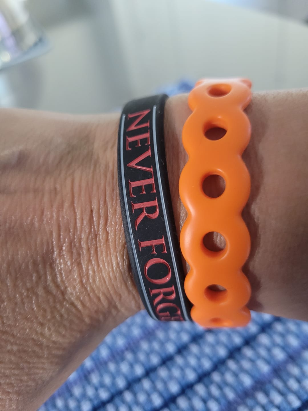 Customer photo review of Forever and Always: 9/11 Tribute - Silicone Bracelet