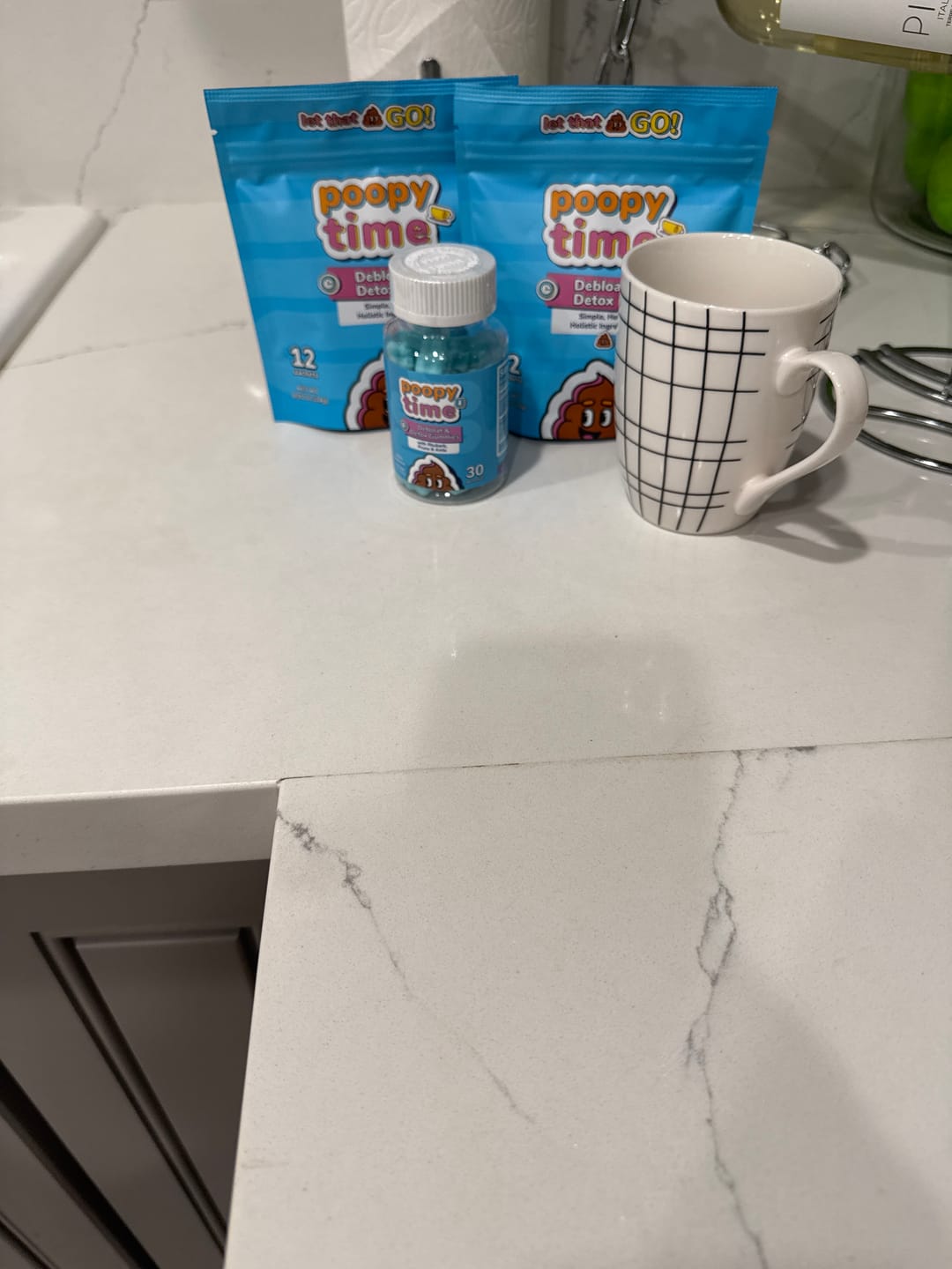Customer photo review of FREE GIFT! Poopy Time Fruity Fiber Flush Gummies
