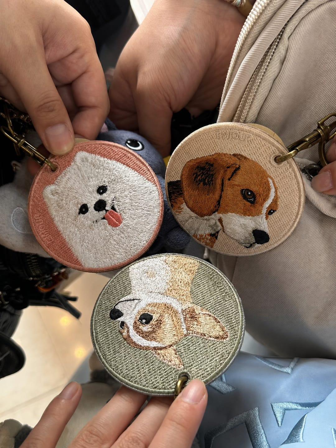 Customer photo review of Customized embroidered pet tags