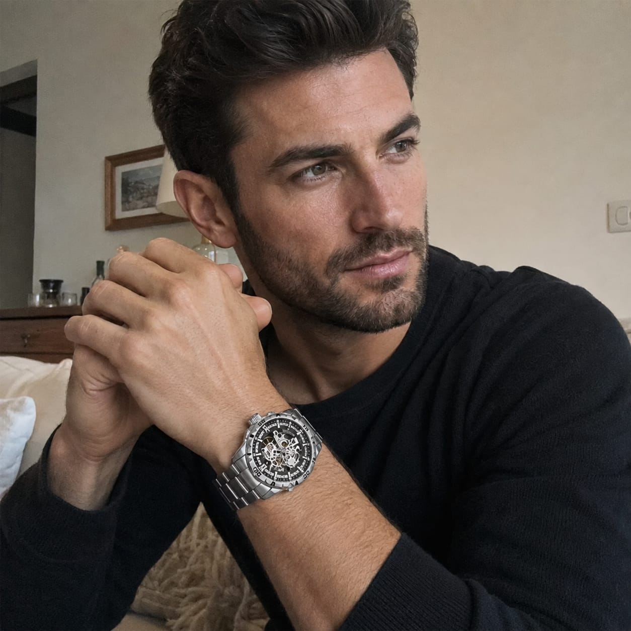 Customer photo review of Louie Juelen Luxury Skeleton Automatic Mechanical Watch for Men