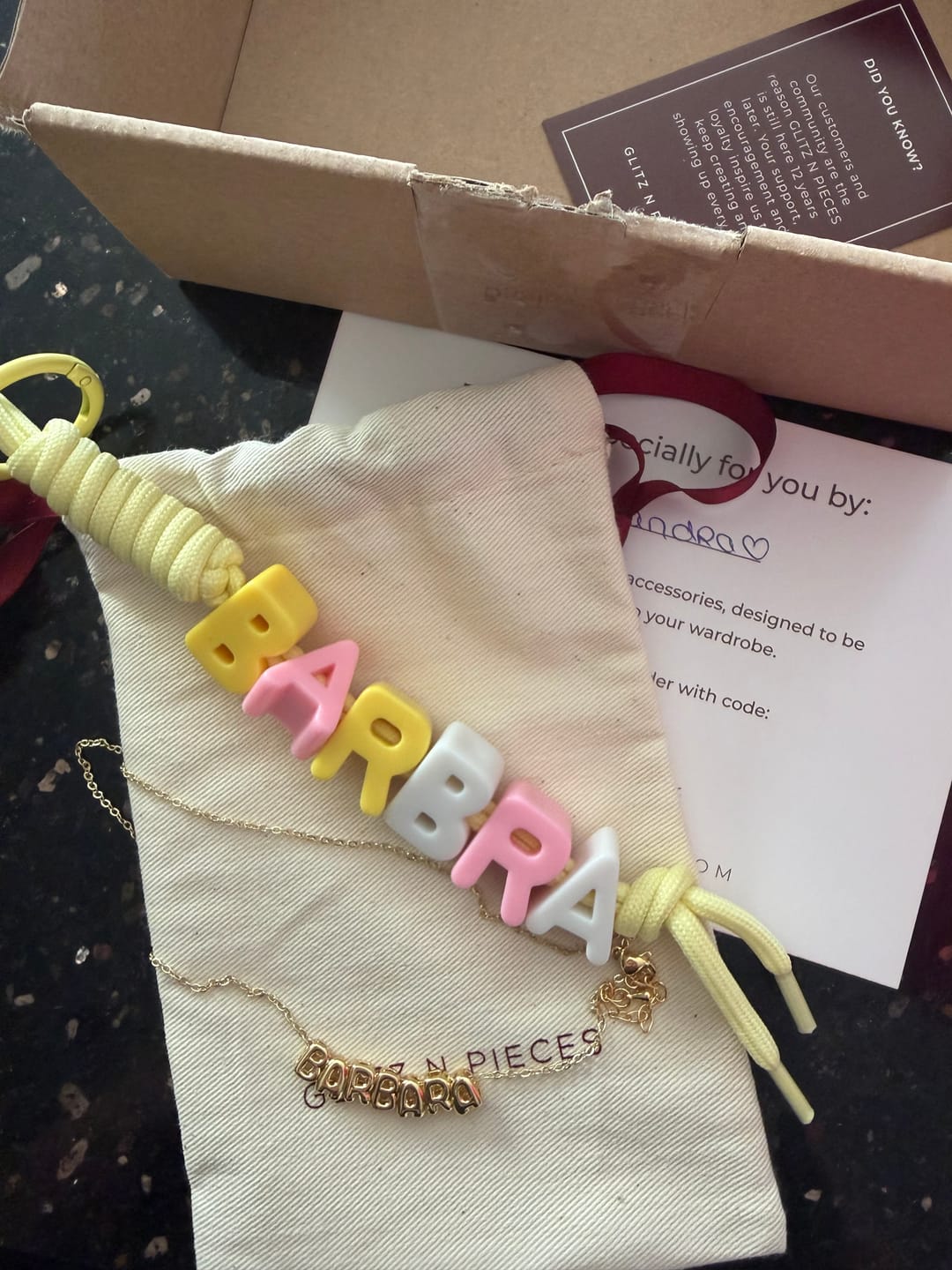 Customer photo review of The Name Bag Charm
