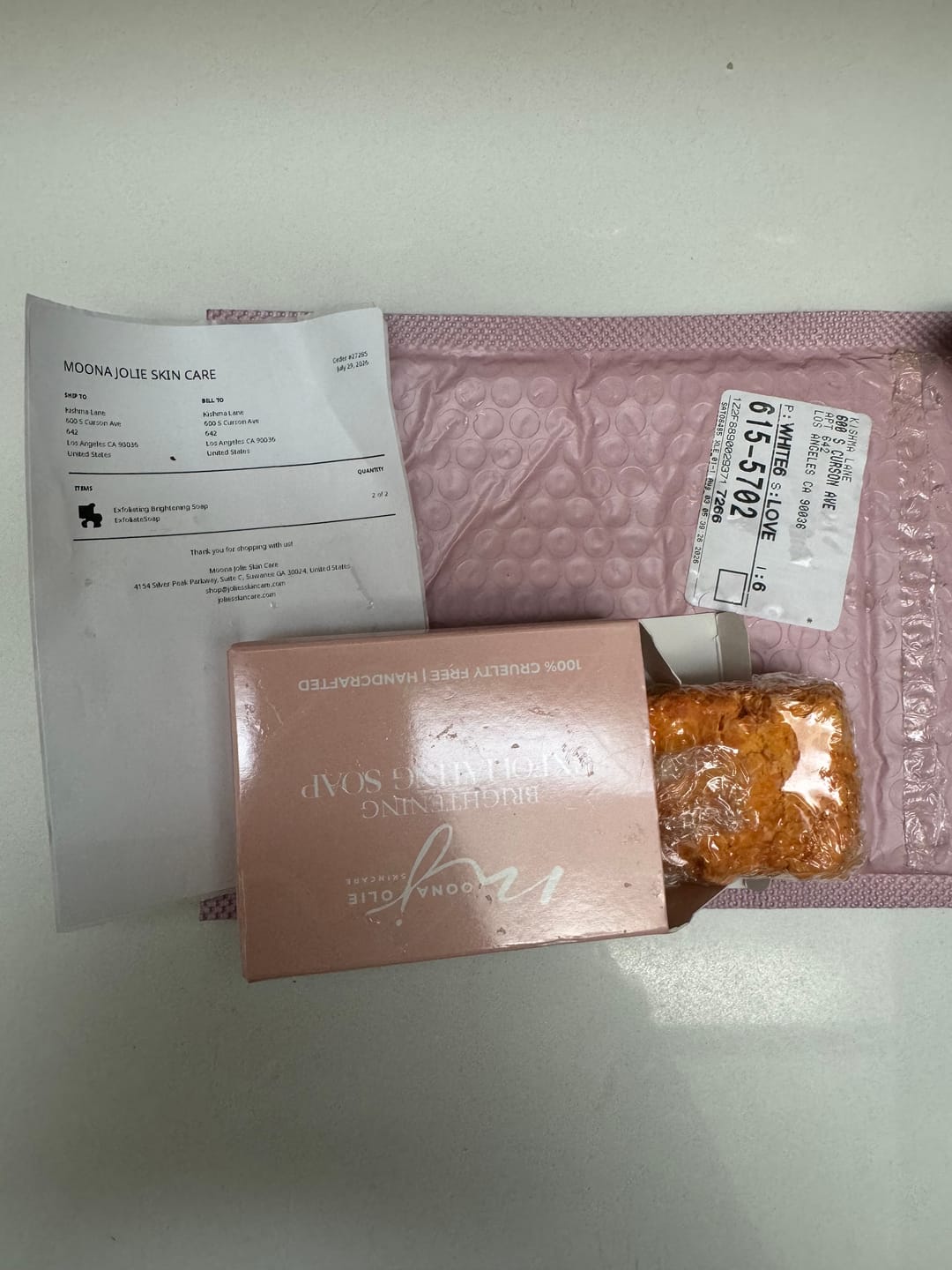 Customer photo review of Exfoliating Brightening Soap