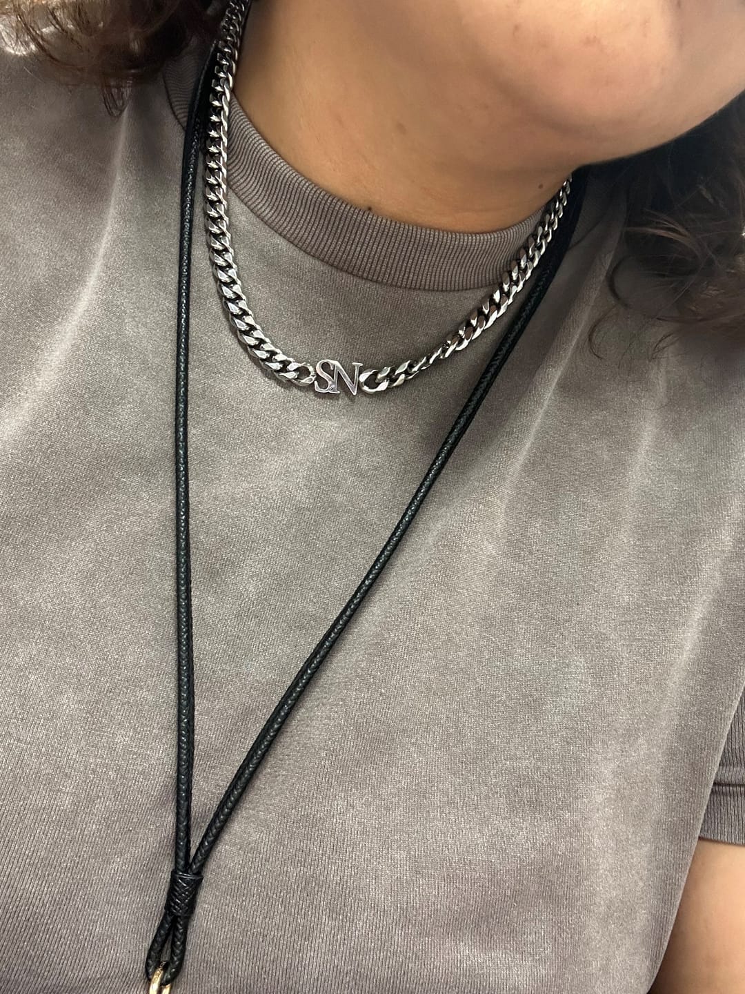 Customer photo review of Initials Choker w/ XL Cuban Chain