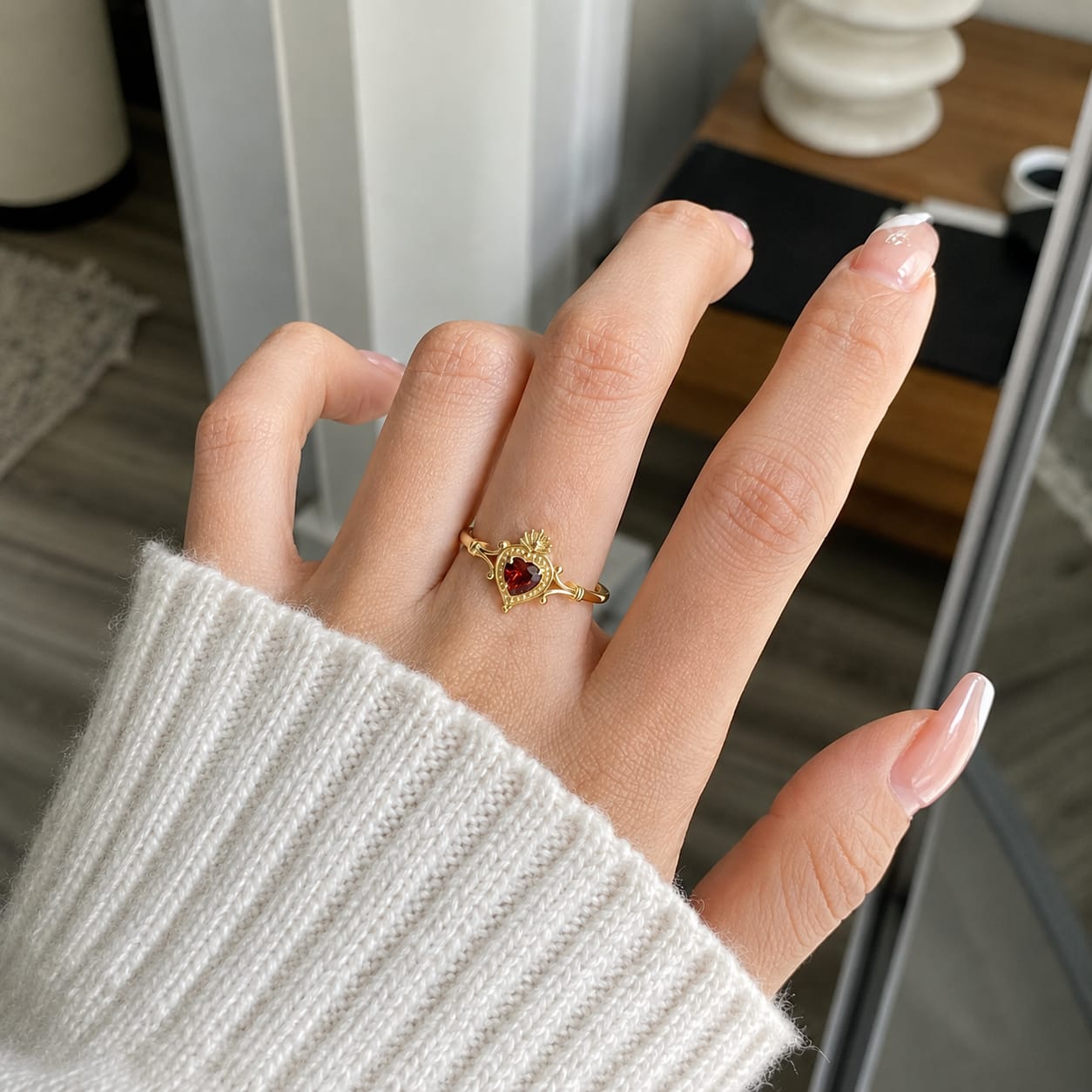 Customer photo review of Sacred Heart Devotion Ring