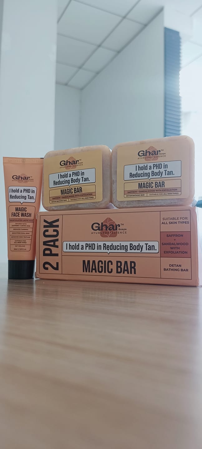 Customer photo review of Magic Soap + Face Wash + Magic Gel Combo To Reduce Tan