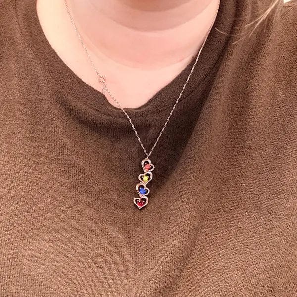 Customer photo review of Custom Birthstone Heart Charm Necklace