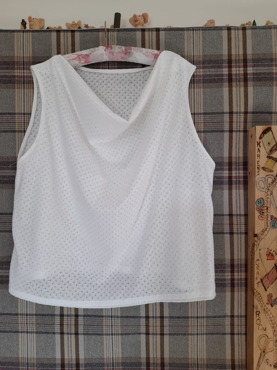 Customer photo review of Fine Grid Lace Fabric