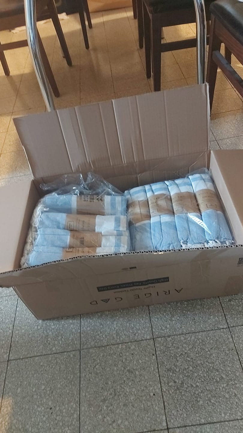 Customer photo review of מגבת חוף Fouta - תכלת